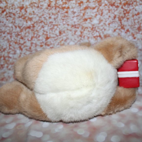 Vintage 1989 Prestige Toy Corp Plush Teddy Bear Laying On Belly With Package - Picture 6 of 7